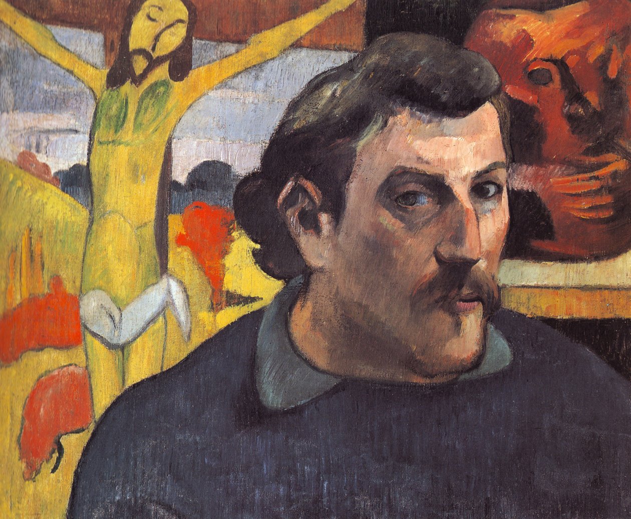 Selvportrett med den gule Kristus av Paul Gauguin