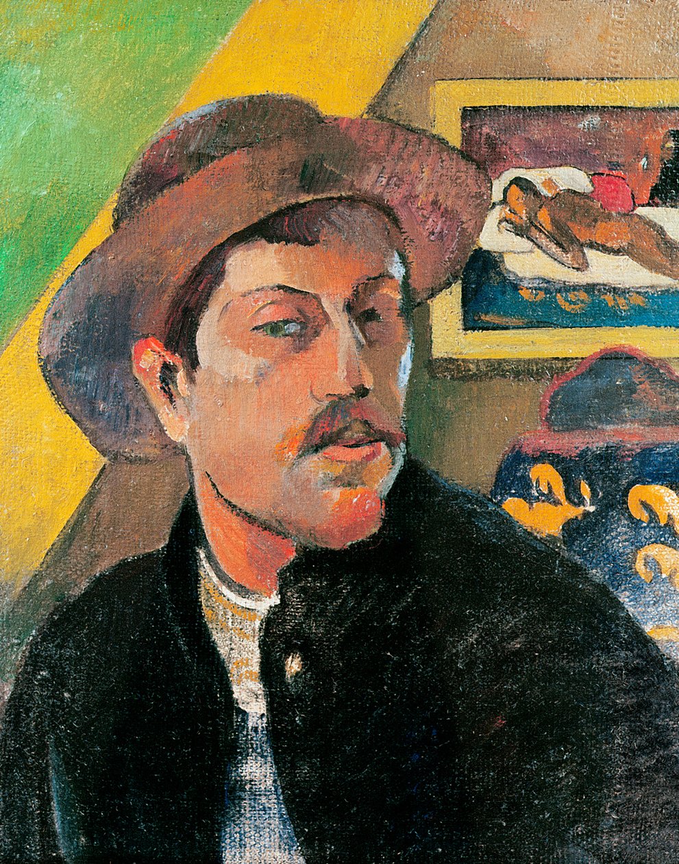 Selvportrett i hatt, 1893-94 av Paul Gauguin