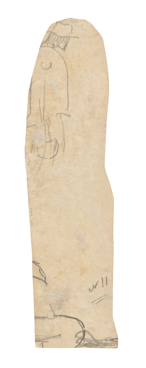 Skisse av en mann med hatt og fragment av en kvinnes skulder av Paul Gauguin