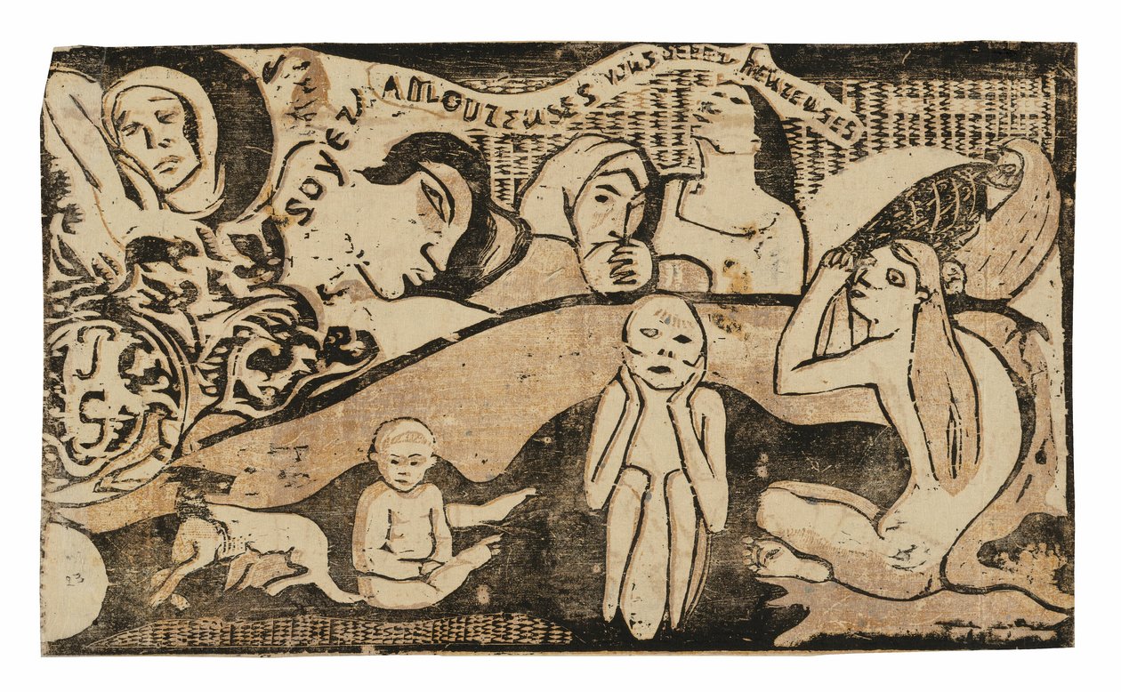 Love, and You Will Be Happy, fra Suite of Late Wood-Block Prints av Paul Gauguin