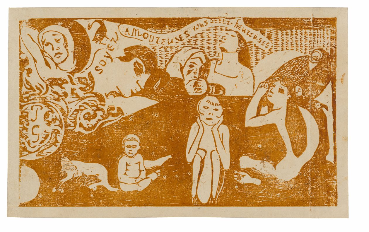 Love, and You Will Be Happy, fra Suite of Late Wood-Block Prints av Paul Gauguin