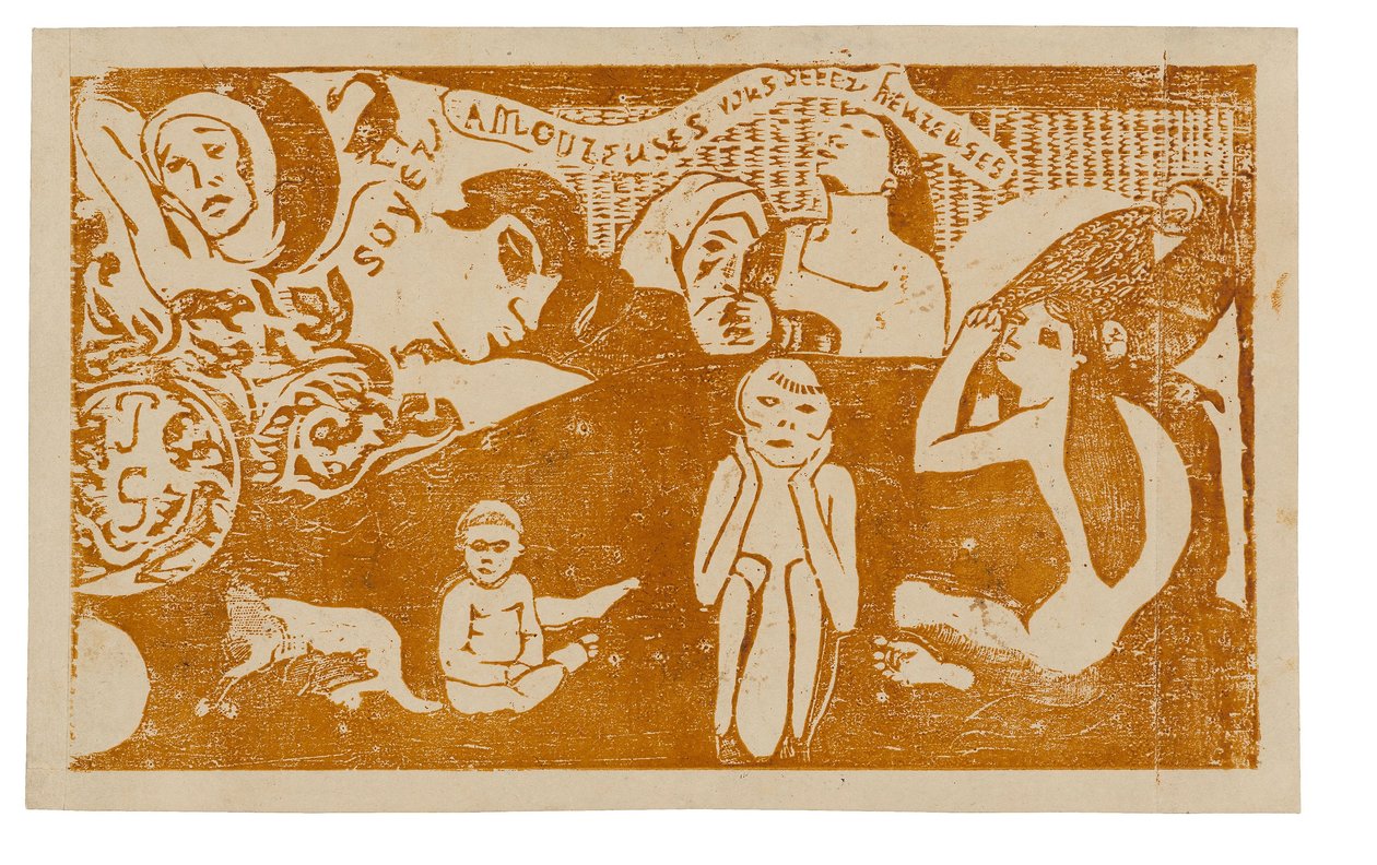 Love, and You Will Be Happy, fra Suite of Late Wood-Block Prints av Paul Gauguin