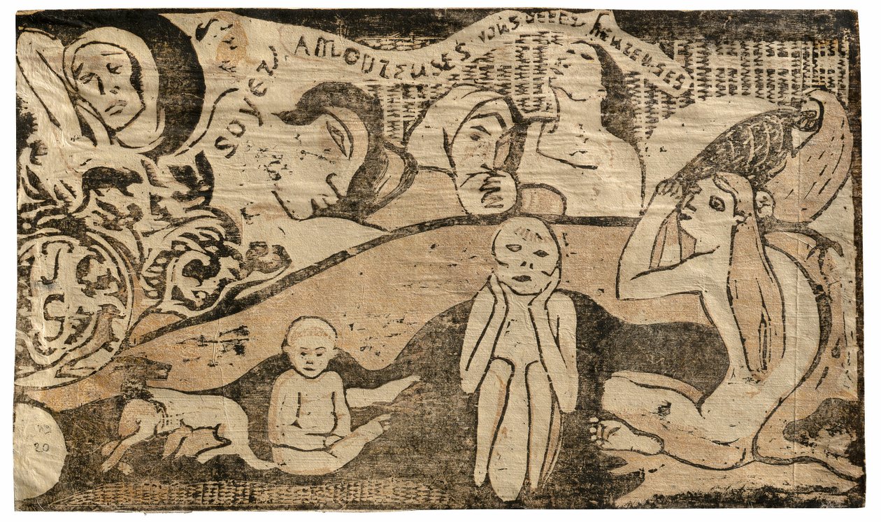 Love, and You Will Be Happy, fra Suite of Late Wood-Block Prints av Paul Gauguin
