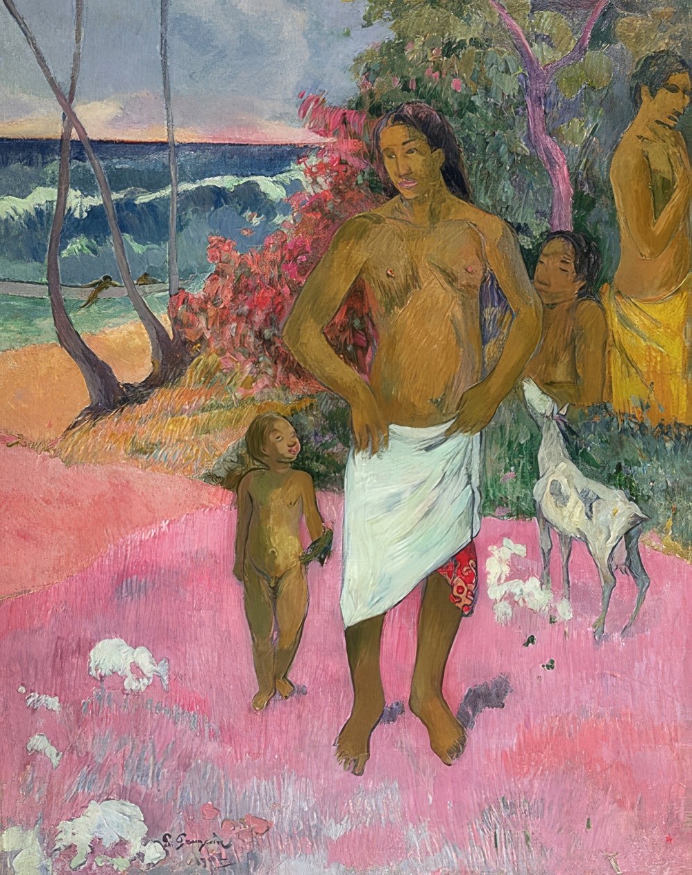 Gå langs sjøen. 1902 av Paul Gauguin