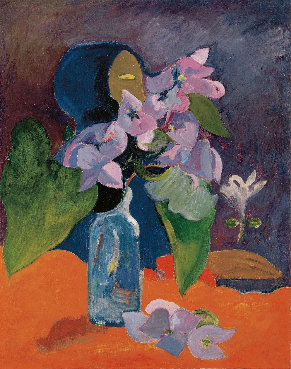 Stilleben med blomster og idol av Gauguin, Paul Eugene Henri (1848-1903). Olje på lerret, ca 1892, Dimensjon: 40,3x32. Kunsthaus Zuerich av Paul Gauguin