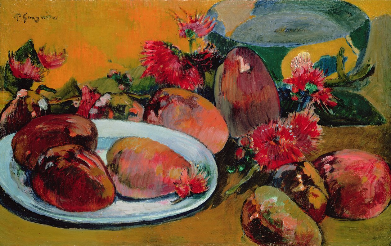Stilleben med mangoer av Paul Gauguin