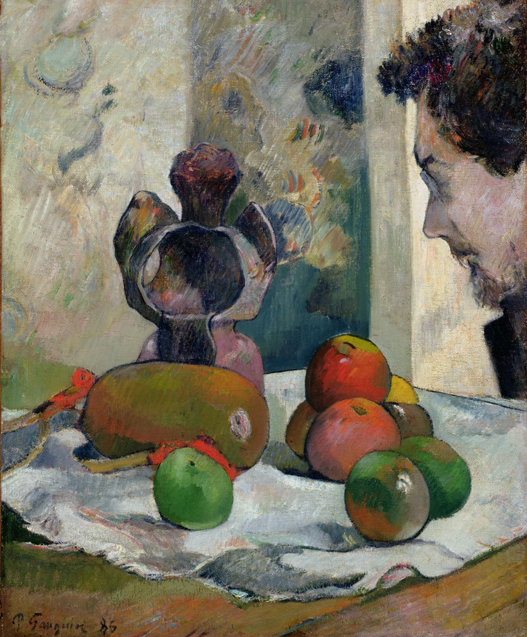 Stilleben med profil av Laval av Paul Gauguin