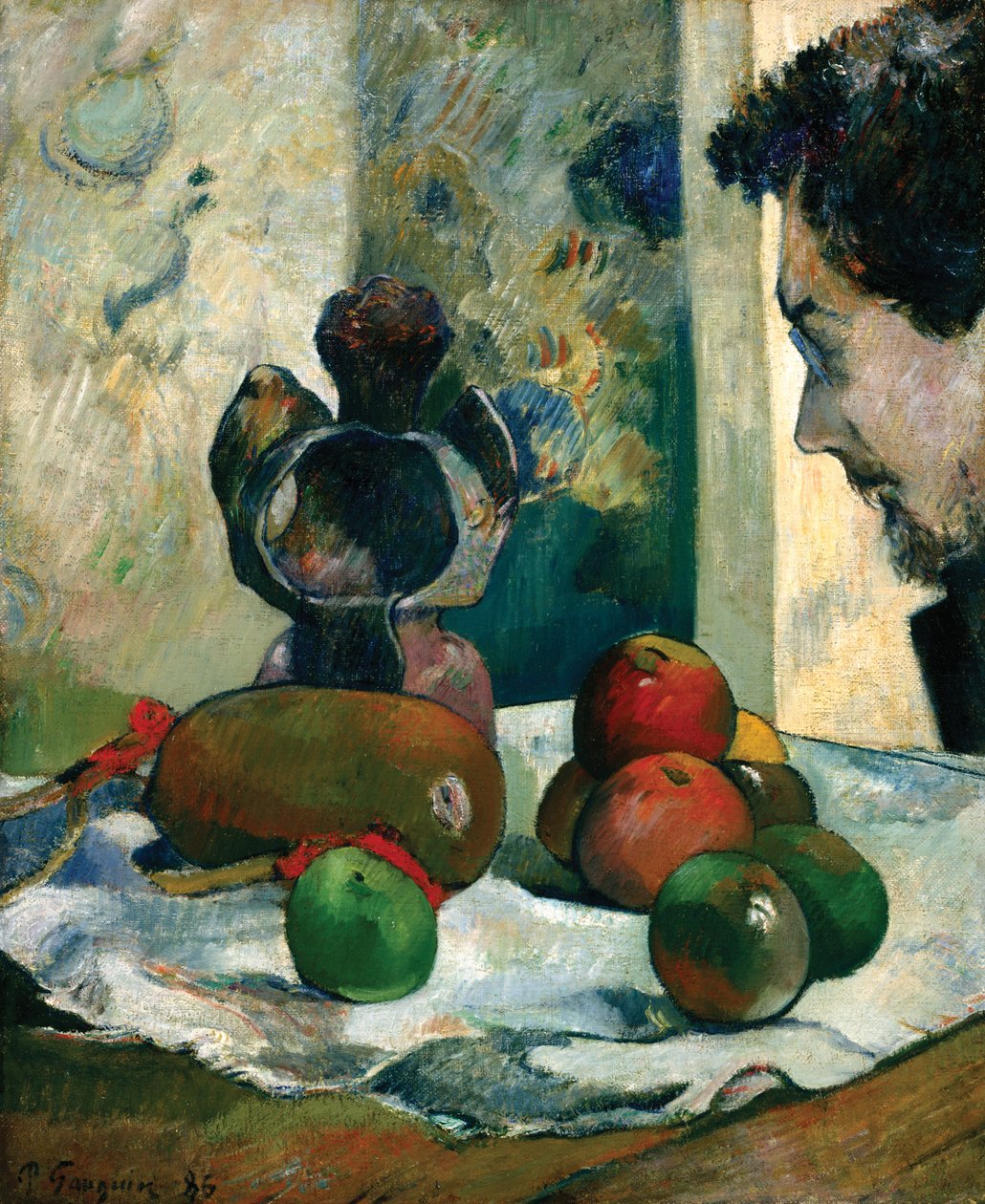 Stilleben med profil av Laval av Paul Gauguin