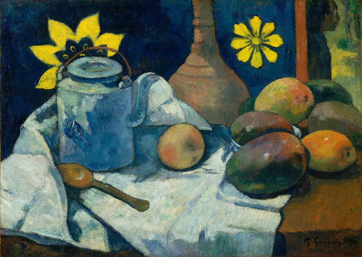 Stilleben med tekanne og frukt, 1896. av Paul Gauguin