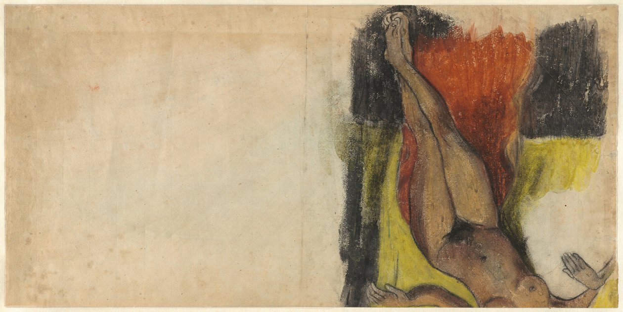 Studie for Aita tamari-kvinnen Judith te parari [verso] av Paul Gauguin