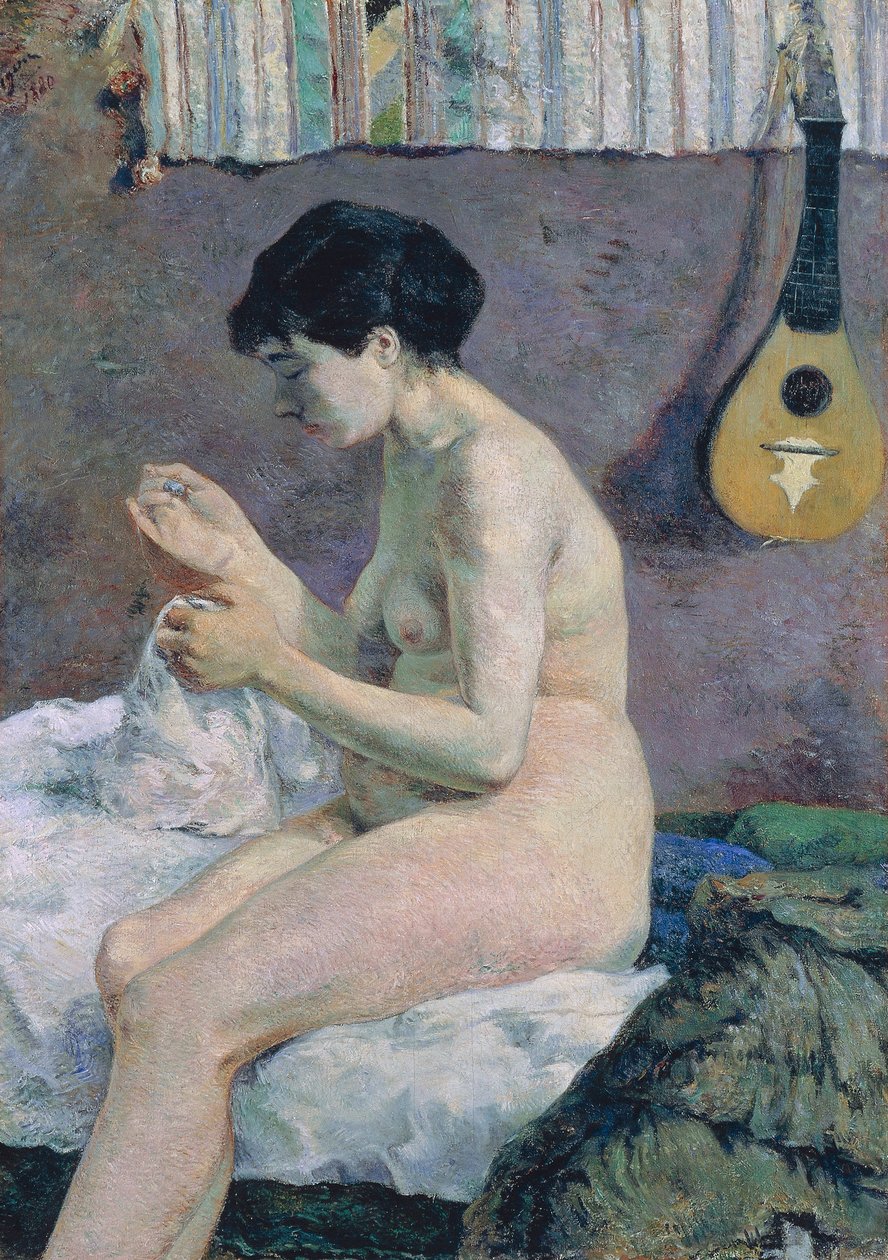 Studie av naken, Suzanne sying av Paul Gauguin