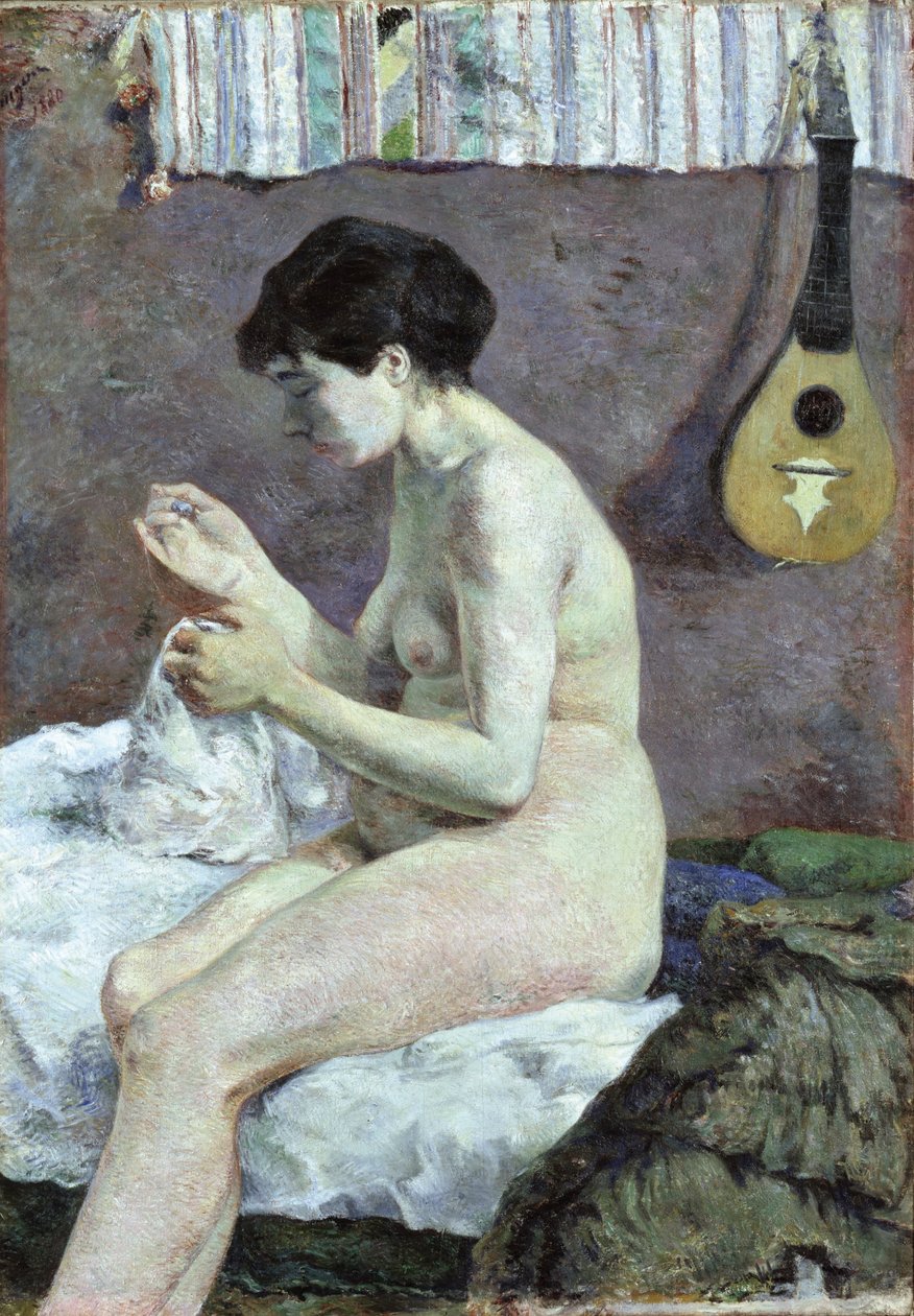 Studie av en naken Suzanne-sying. av Paul Gauguin