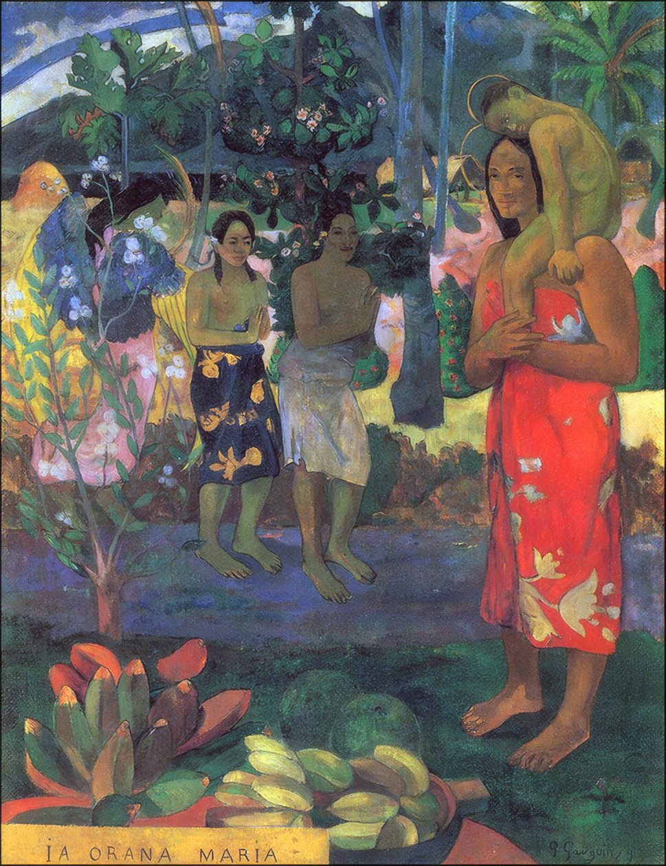 Tahiti: Ia Orana Maria (Hil Mary) 1891 av Paul Gauguin