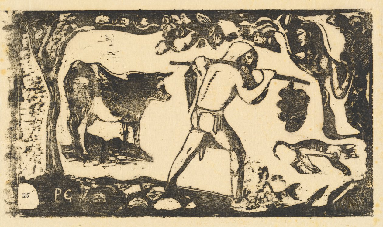 Tahitian Carrying Bananas Le porteur de fei, i eller etter 1895. av Paul Gauguin