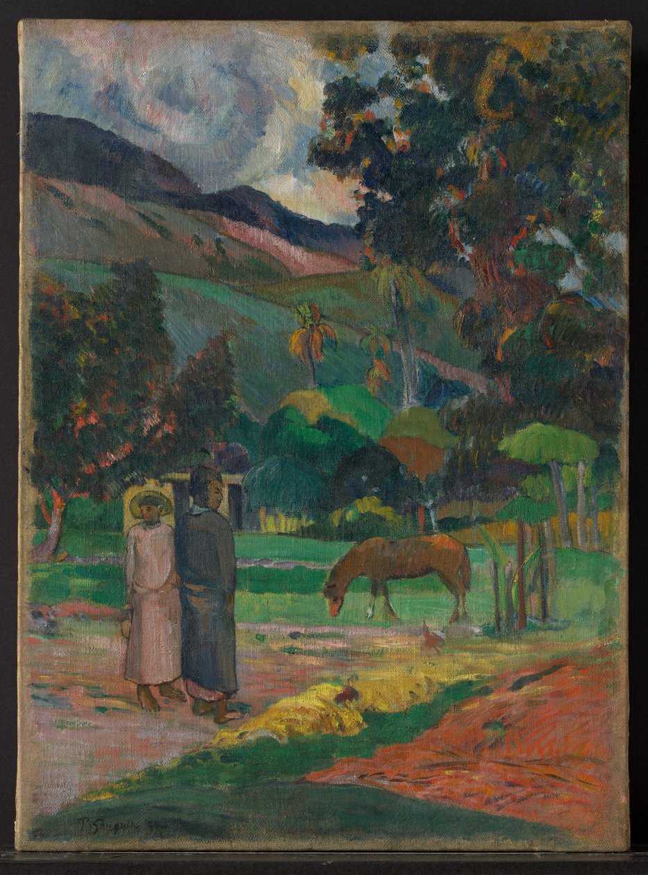 Tahitisk landskap av Paul Gauguin