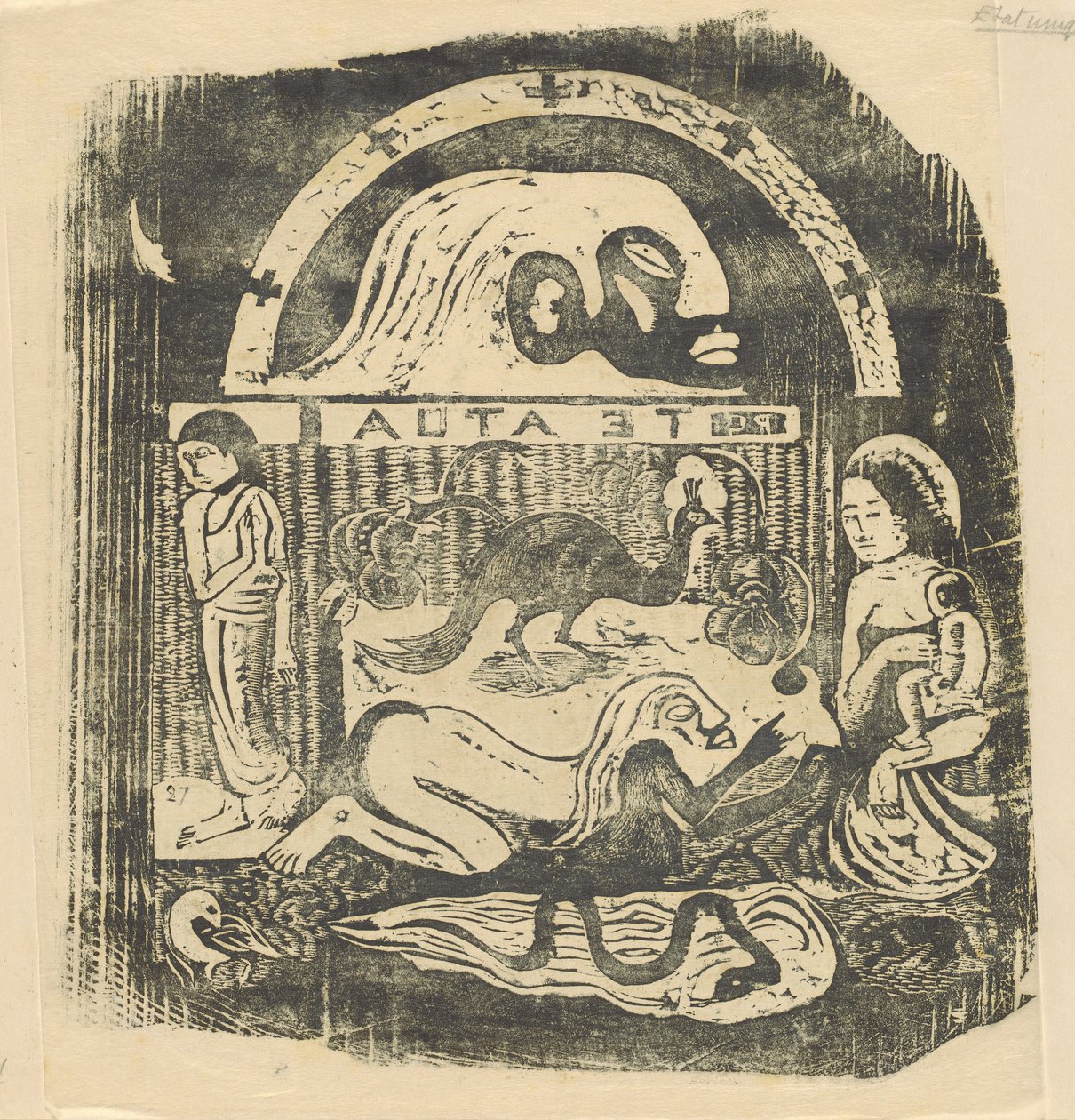 Te Atua The Gods Small Plate [recto], i eller etter 1895. av Paul Gauguin