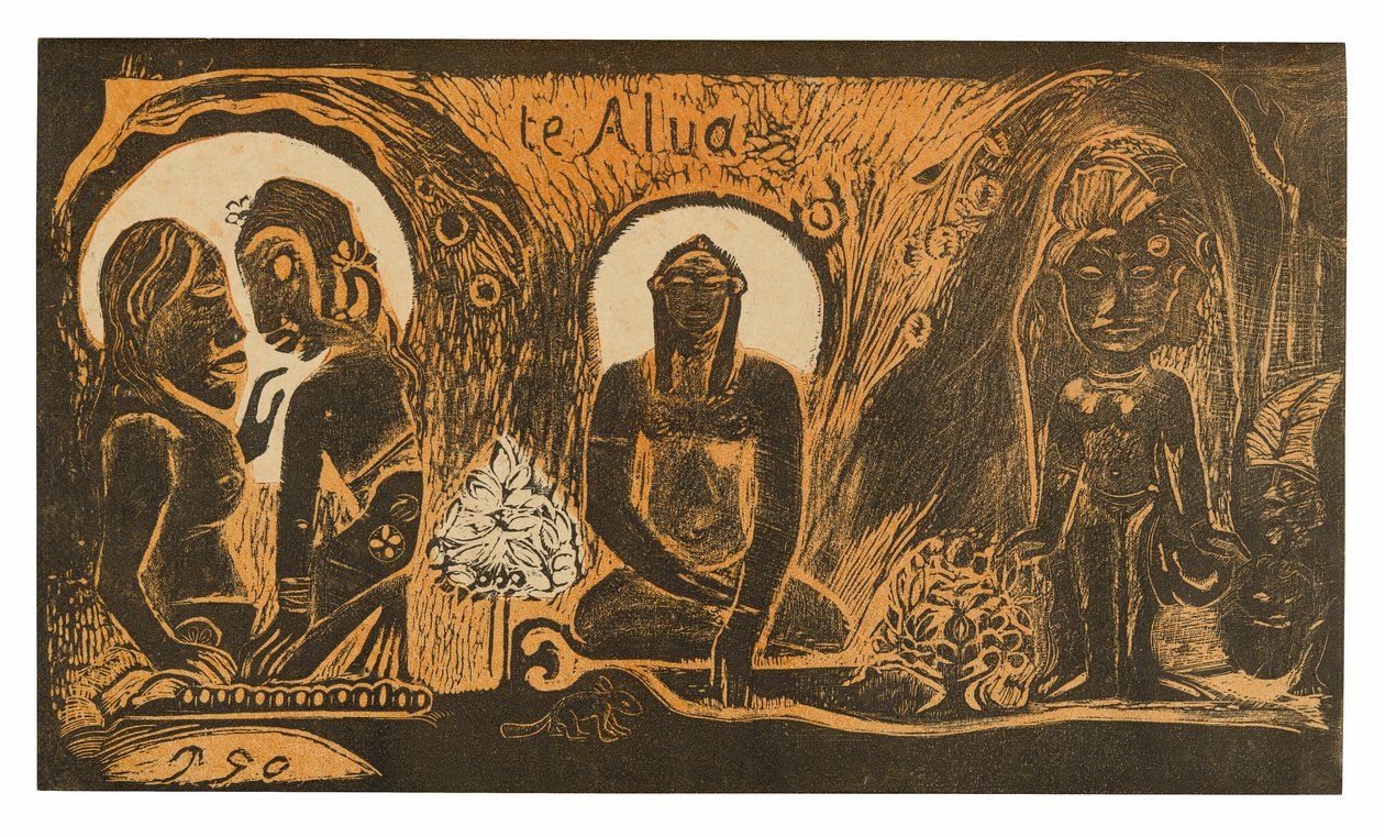 Te atua (Guden), fra Noa Noa-suiten av Paul Gauguin