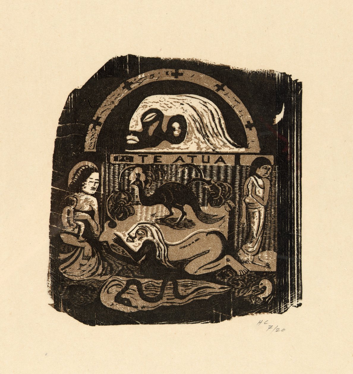 Te atua (Guden), fra Suite of Late Wood-Block Prints av Paul Gauguin