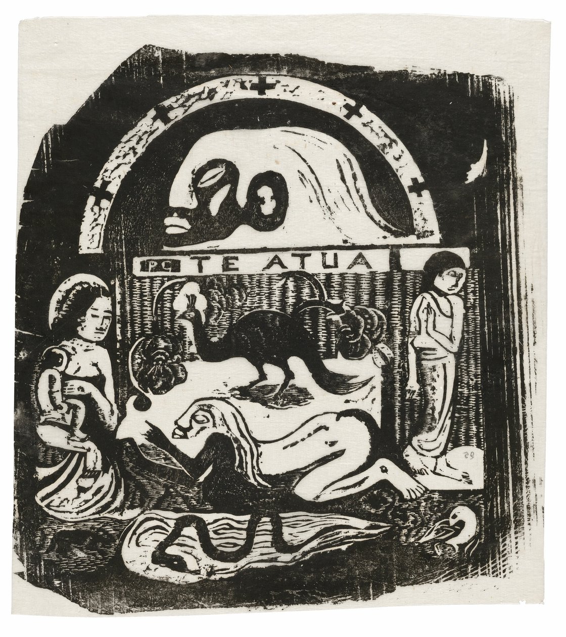 Te atua (Guden), fra Suite of Late Wood-Block Prints av Paul Gauguin