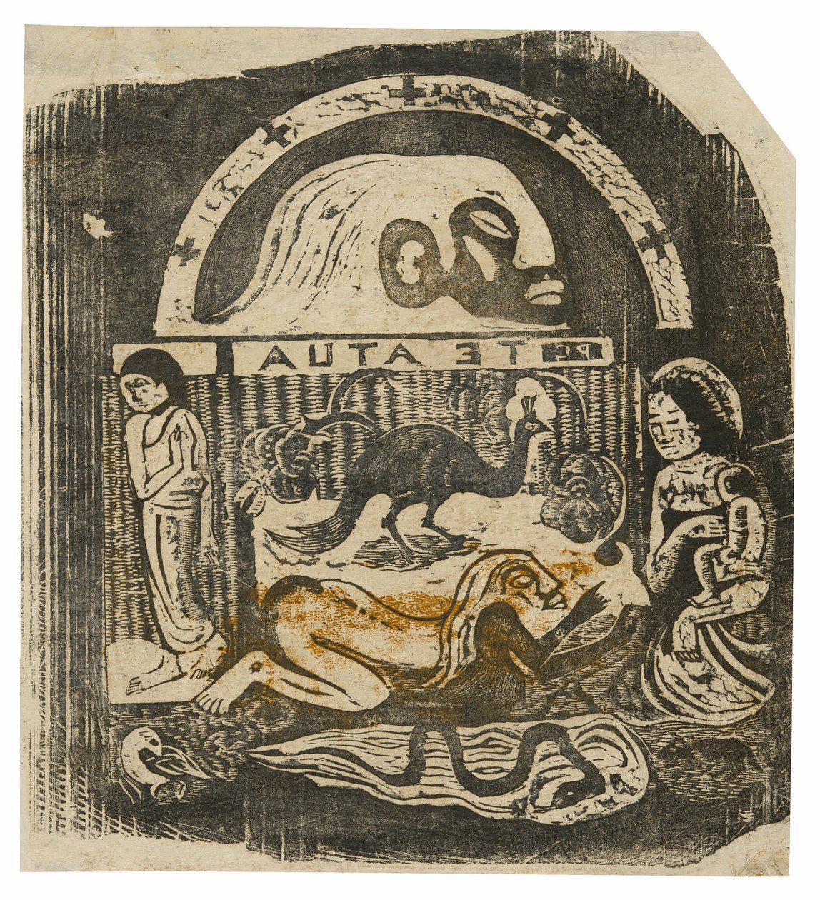Te atua (Guden), fra Suite of Late Wood-Block Prints av Paul Gauguin