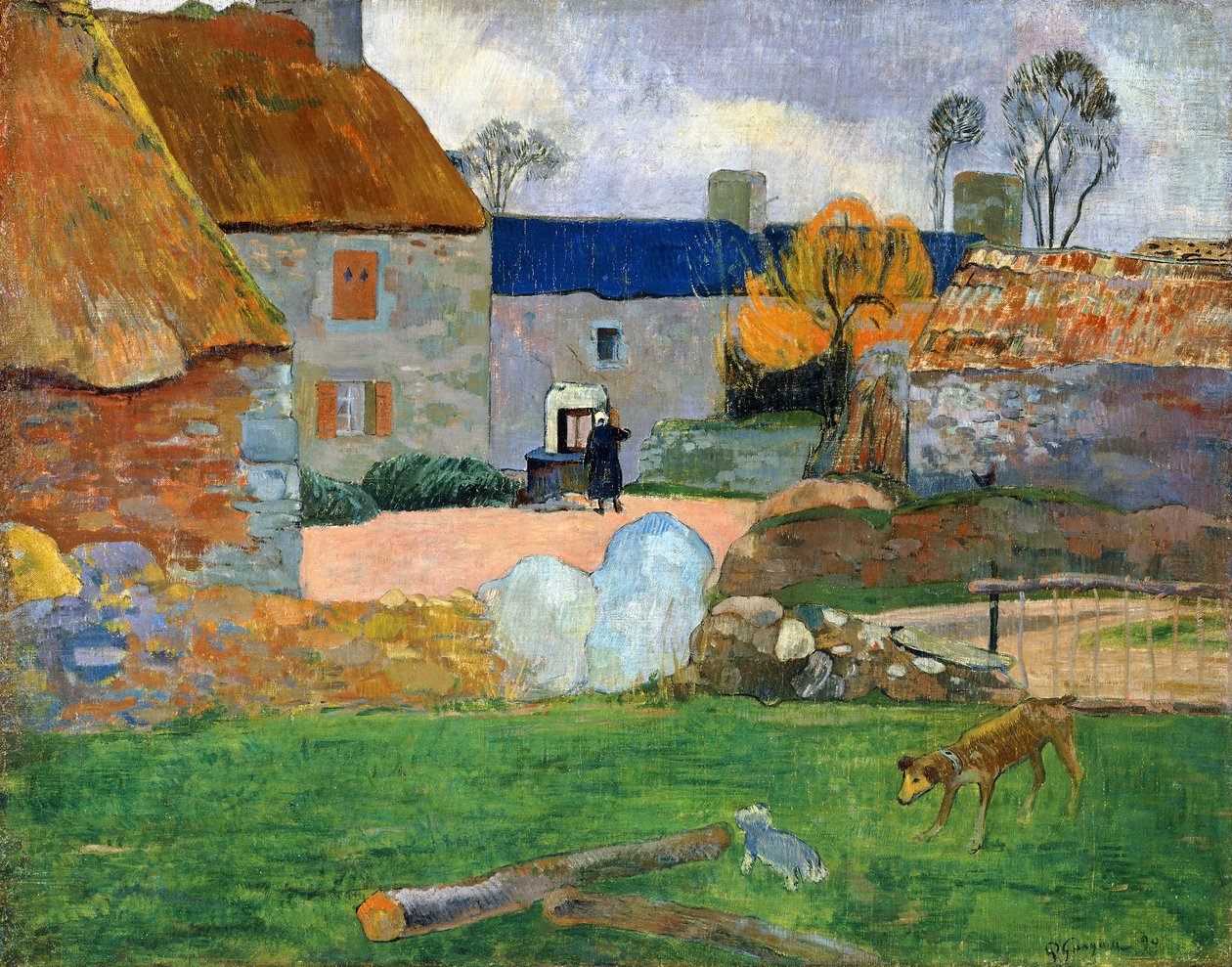 Det blå taket eller Pouldu-gården, 1890 av Paul Gauguin