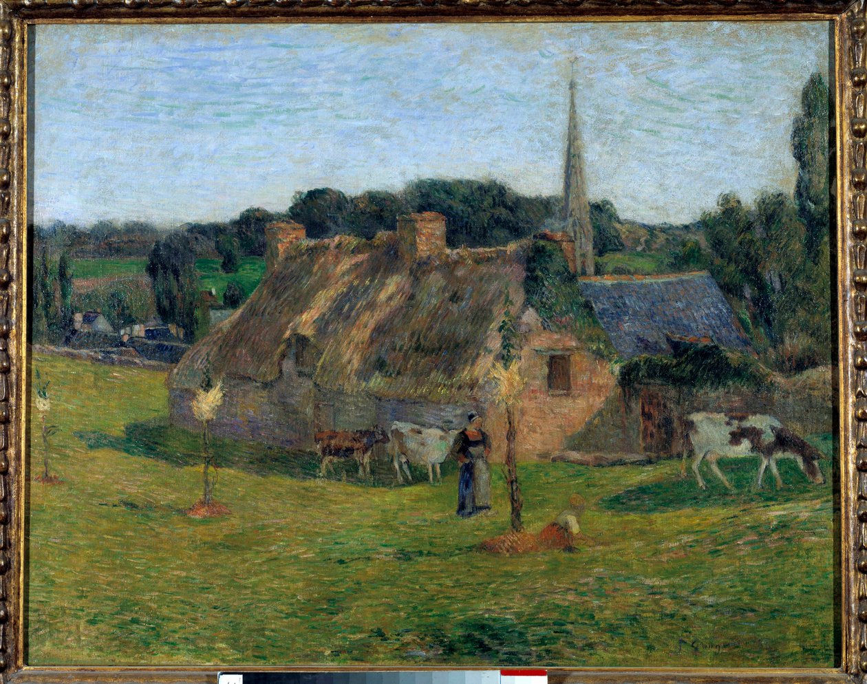 Derout Lollichon-feltet og kirken Pont Aven av Paul Gauguin