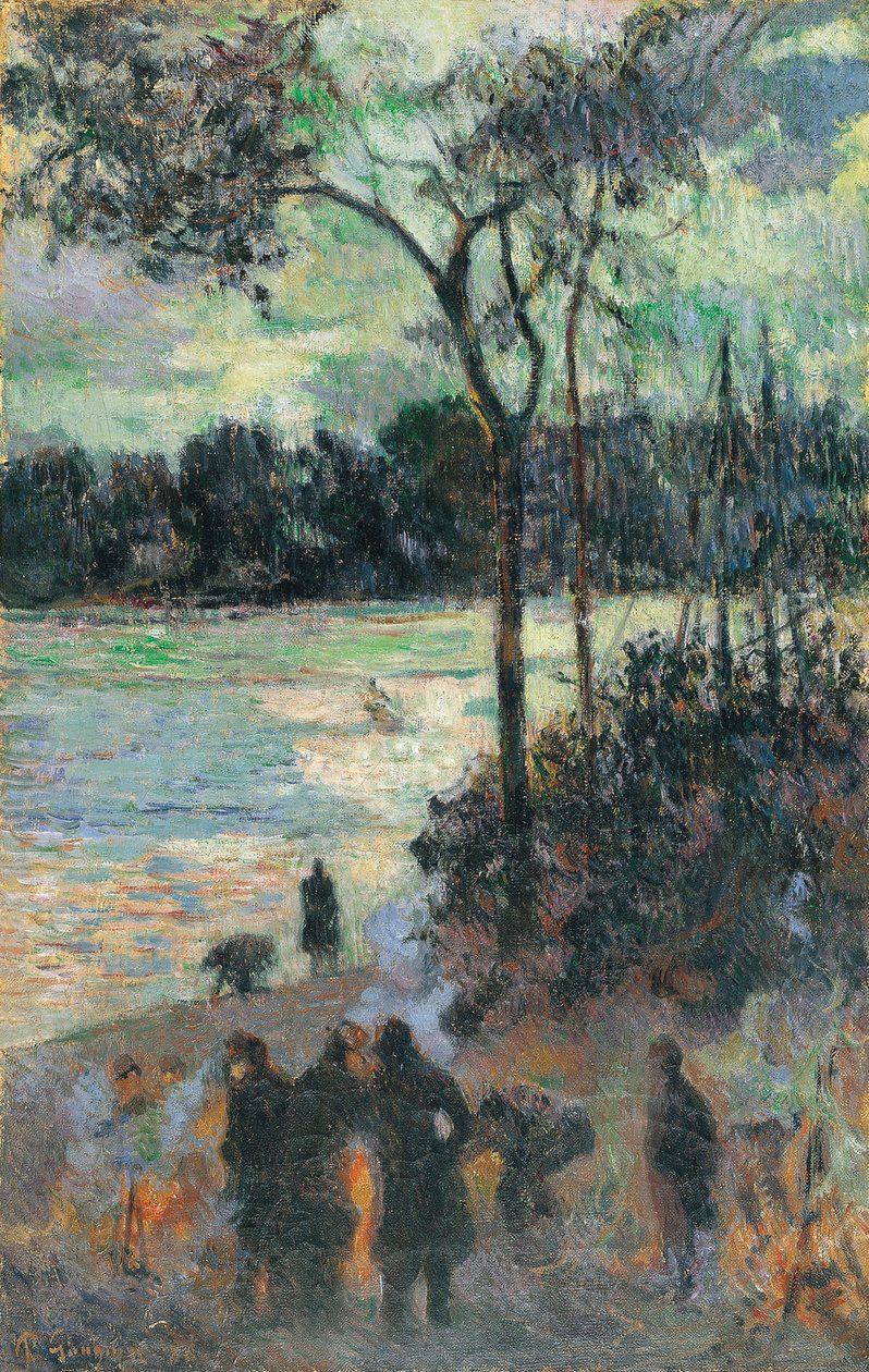 Brannen ved elvebredden, 1886 av Paul Gauguin