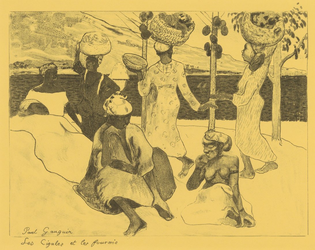 The Grasshoppers and the Ants: A Souvenir of Martinique, fra Volpini Suite: Dessins l..., 1889. av Paul Gauguin