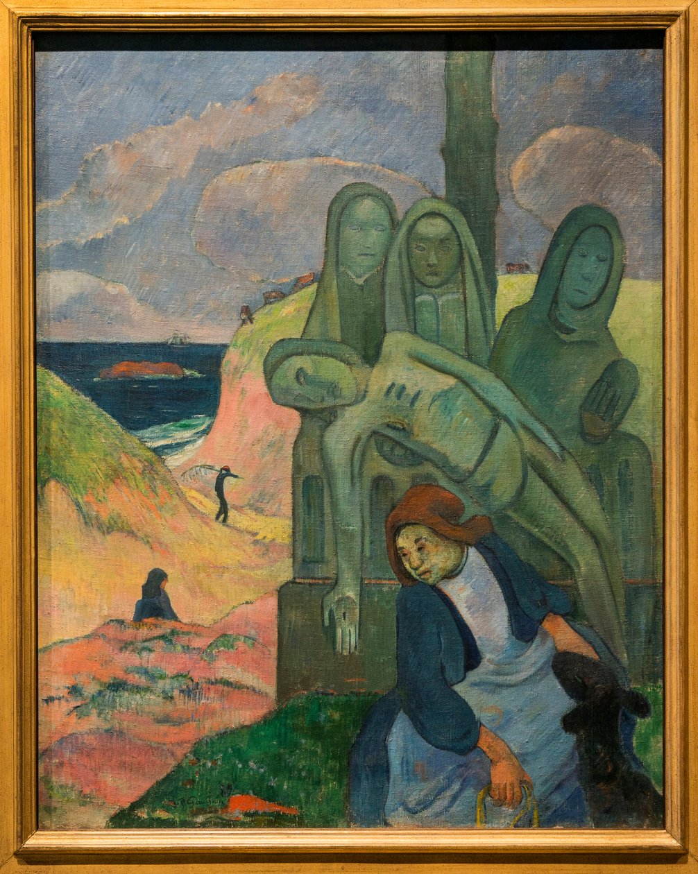 The Green Christ - Paul Gauguin (1848-1903) - 92 cm x 73 cm - Royal Museums of Fine Arts of Belgium - Postimpresjonisme - Breton Calvary av Paul Gauguin