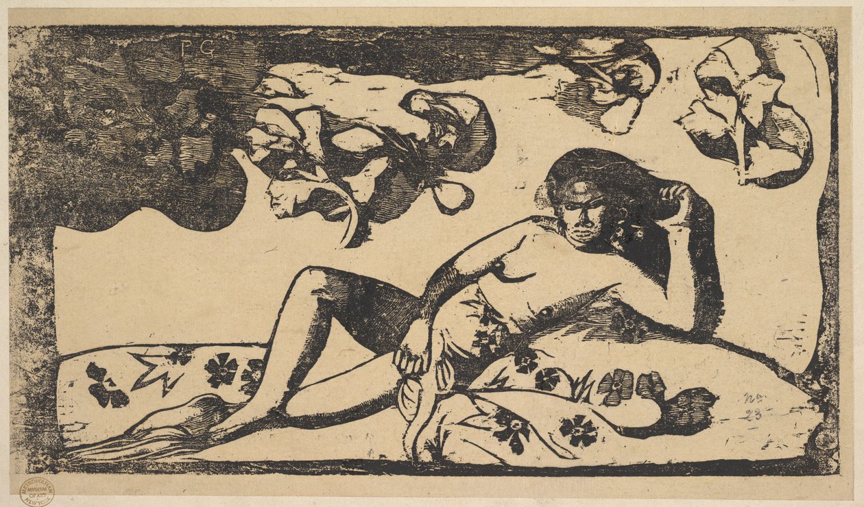 The Queen of Beauty - Langorous, 1898. av Paul Gauguin