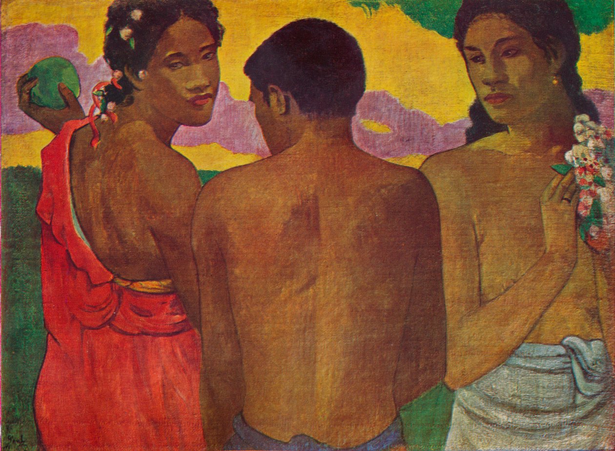 De tre tahitianere, 1899 av Paul Gauguin