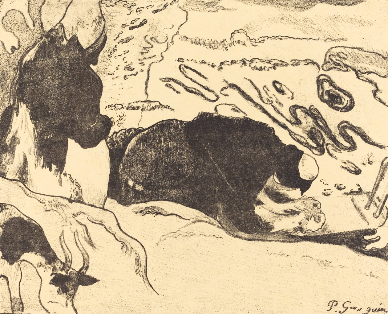 The Washerwomen The Washers, 1889. av Paul Gauguin