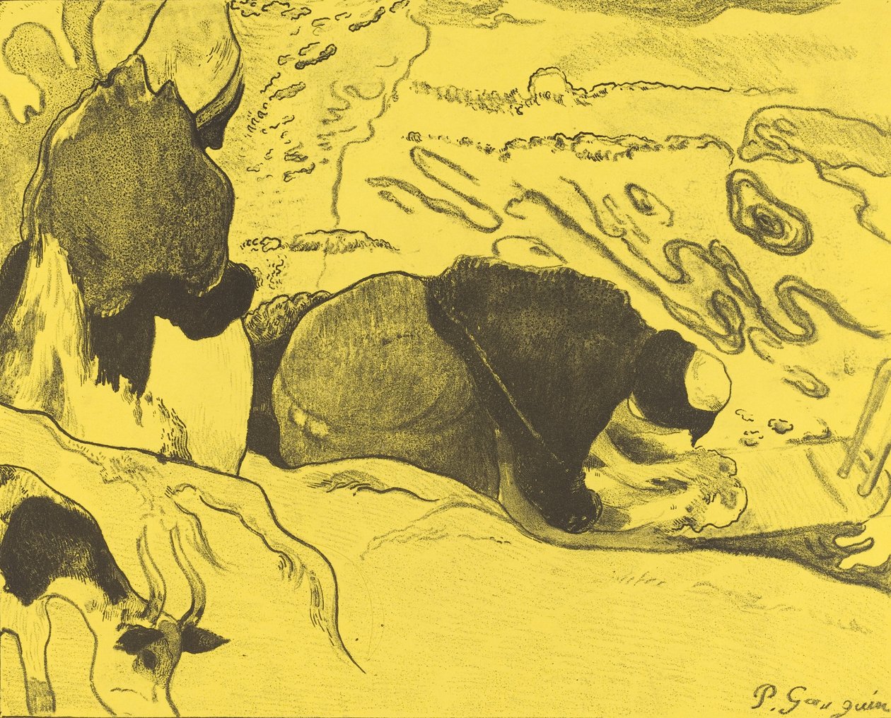 The Washerwomen The Washers, 1889 av Paul Gauguin