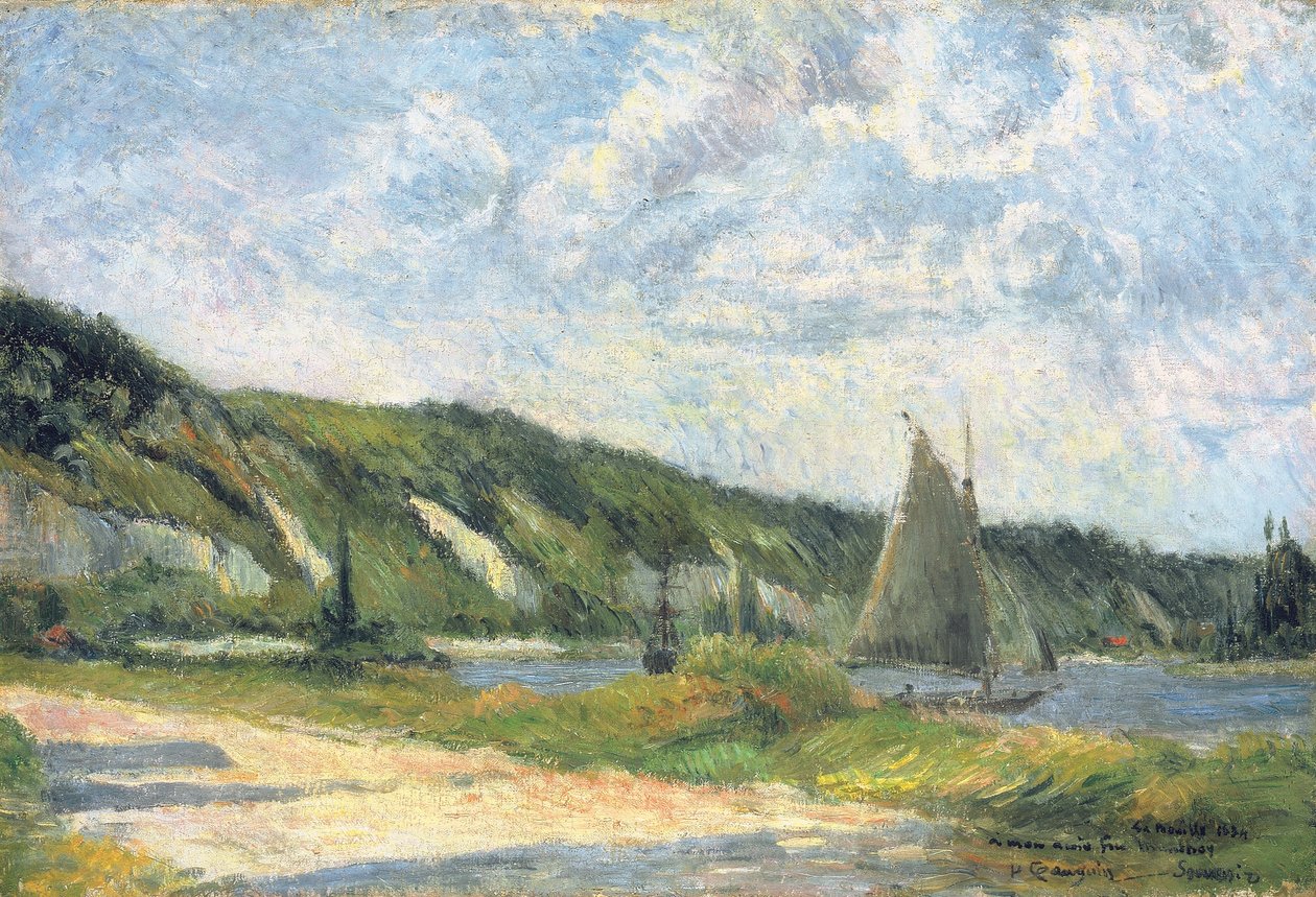 Klippene i La Bouille, 1884 av Paul Gauguin