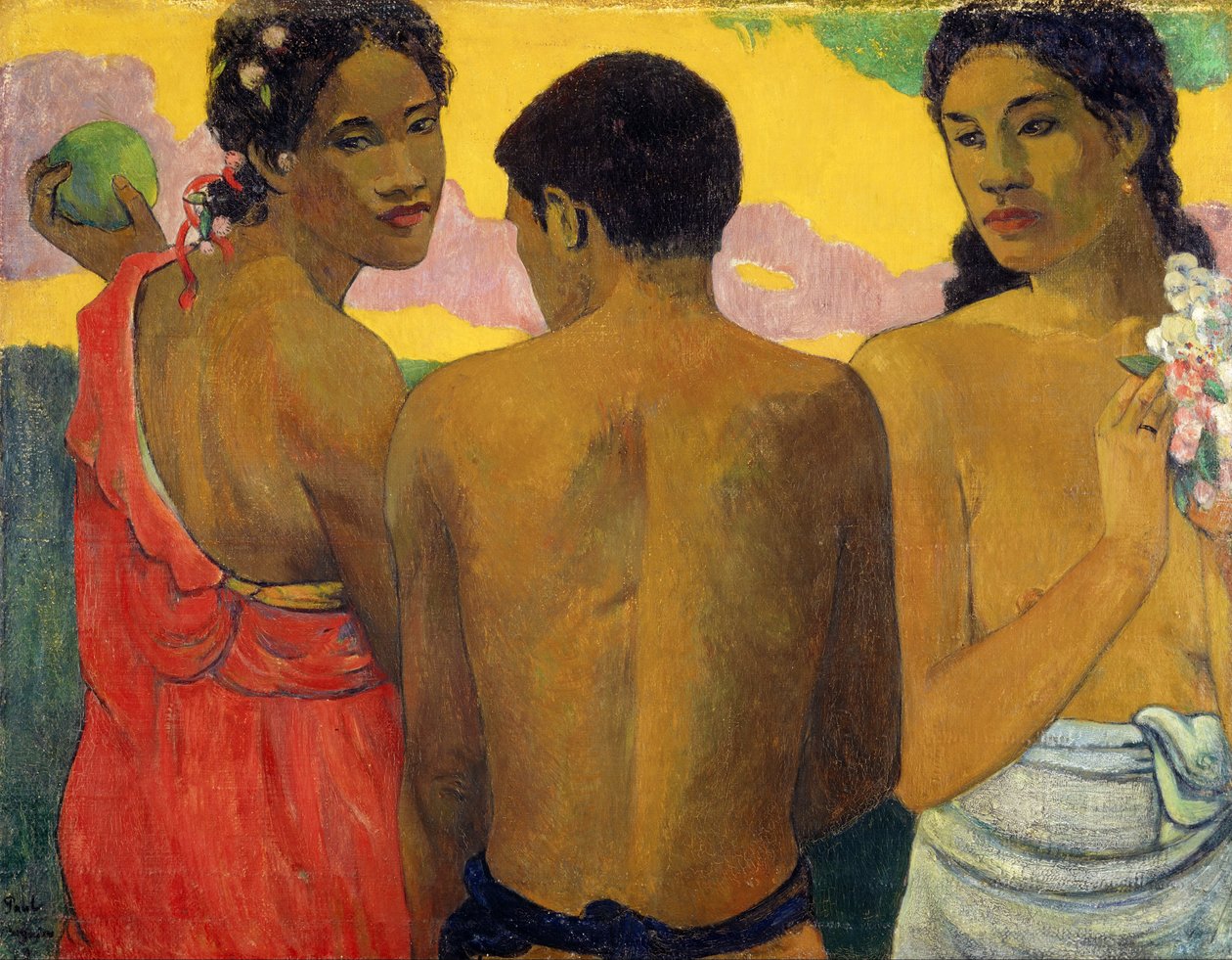 Tre tahitianere, eller Samtale Tre tahitianere av Paul Gauguin
