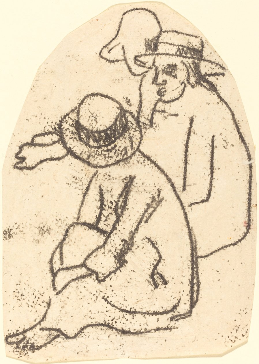 Three Tahitians Study for The Sister of Charity, 18991902. av Paul Gauguin