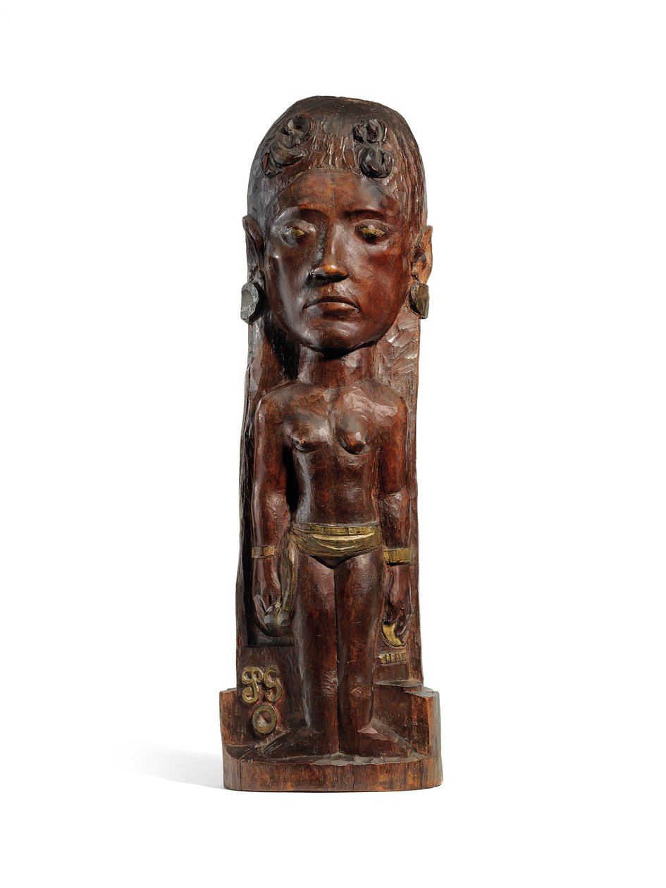 Thérèse, ca. 1902-3 (utskåret mirotre, forgylling og kobberspiker) (se også 2835560-2) av Paul Gauguin