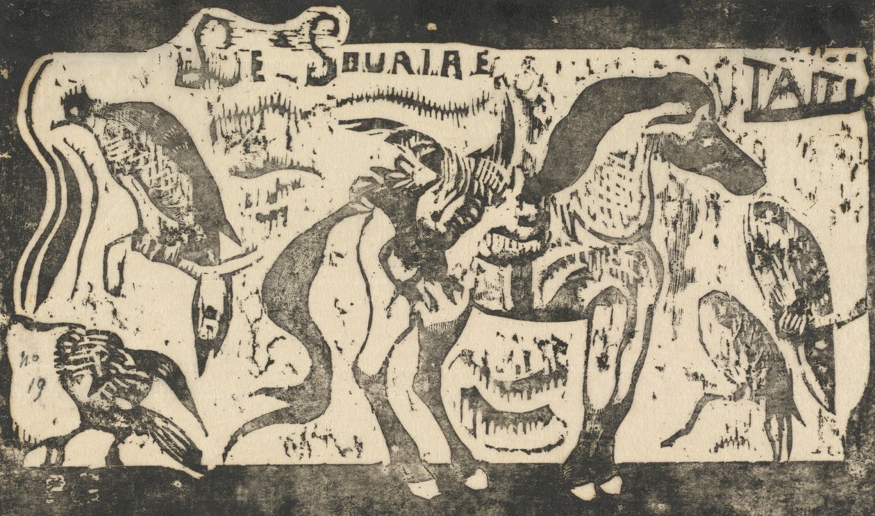 Tittelside for Le Sourire Tittel på smilet, i eller etter 1895. av Paul Gauguin