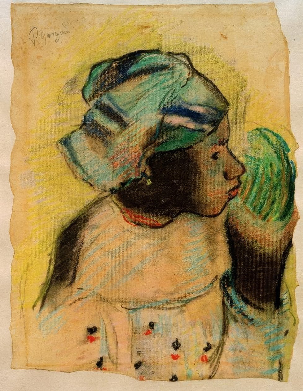 Hodet til en kvinne, Martinique av Paul Gauguin