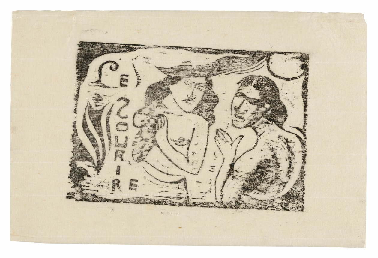 Two Women Chattering, headpiece for Le Sourire av Paul Gauguin