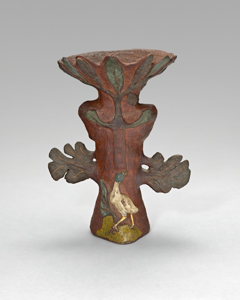 Vase i form av en tropisk plante med fugl og guddom, 188788. av Paul Gauguin