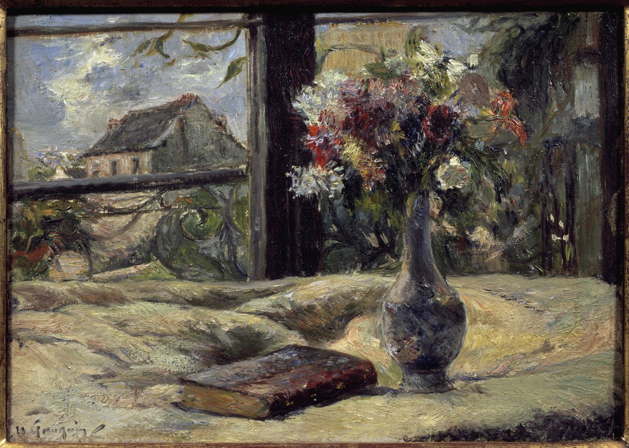 Vase med blomster - Maleri av Paul Gauguin (1848-1903), olje på lerret av Paul Gauguin