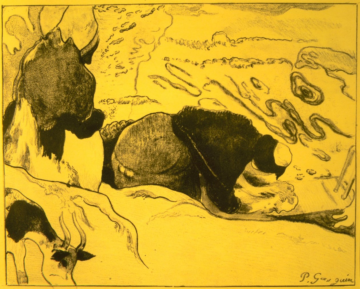 Washerwomen, fra Volpini Suite: Dessins lithographiques, 1889., 1889. av Paul Gauguin