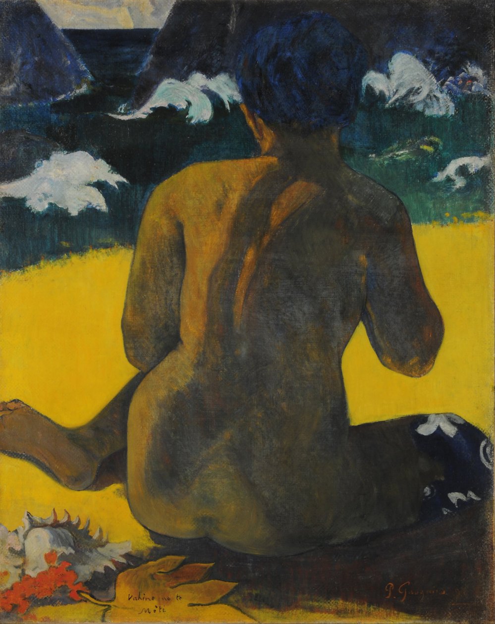 Kvinne på stranden av Paul Gauguin