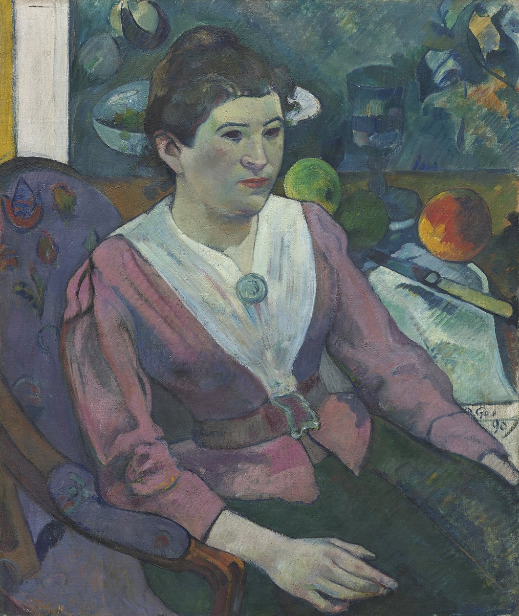 Kvinne foran et stilleben av Cézanne av Paul Gauguin
