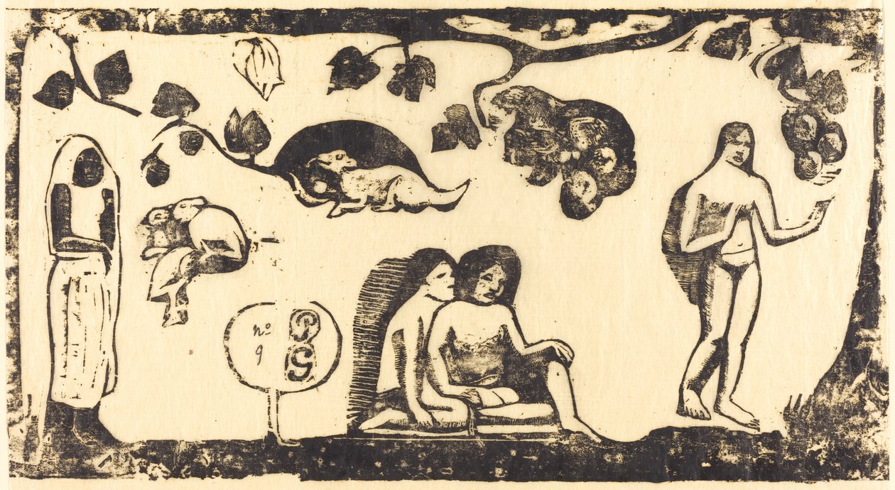 Kvinner, dyr og løvverk av Paul Gauguin