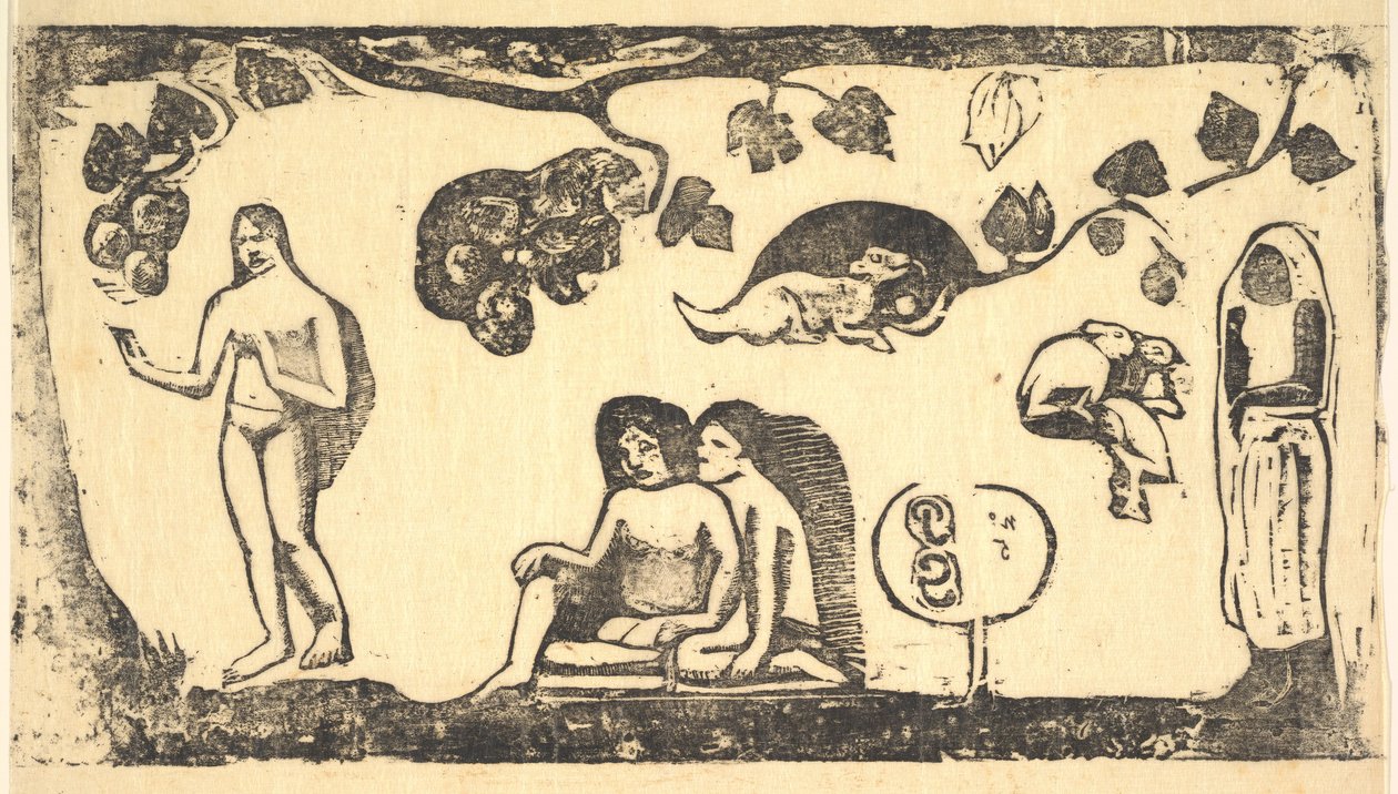 Kvinner, dyr og løvverk, 1898. av Paul Gauguin