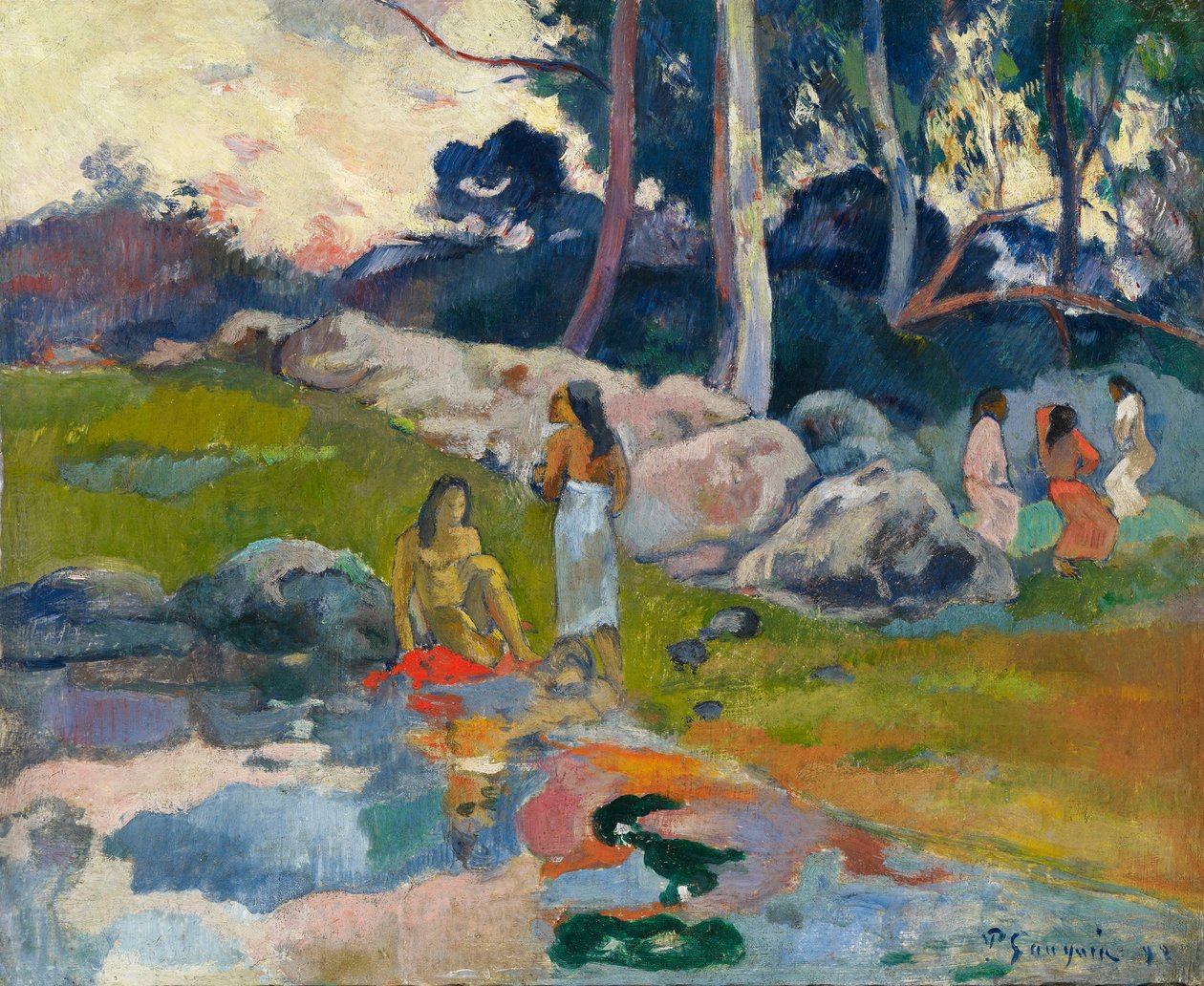 Kvinner ved bredden av elven, ca 1892. av Paul Gauguin