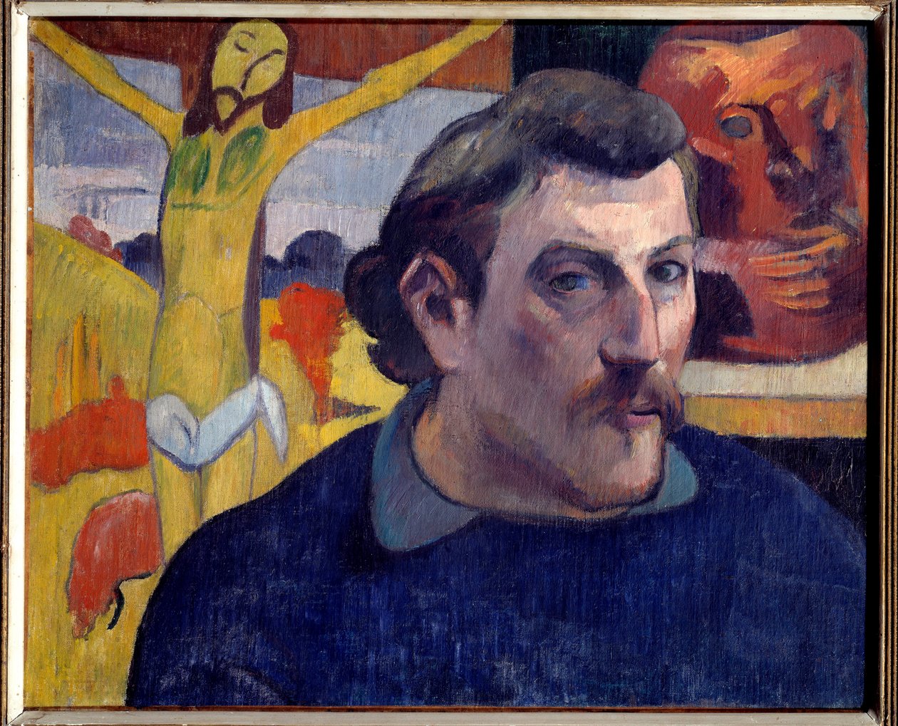 Gul Kristus selvportrett. Maleri av Paul Gauguin (1848-1903) av Paul Gauguin