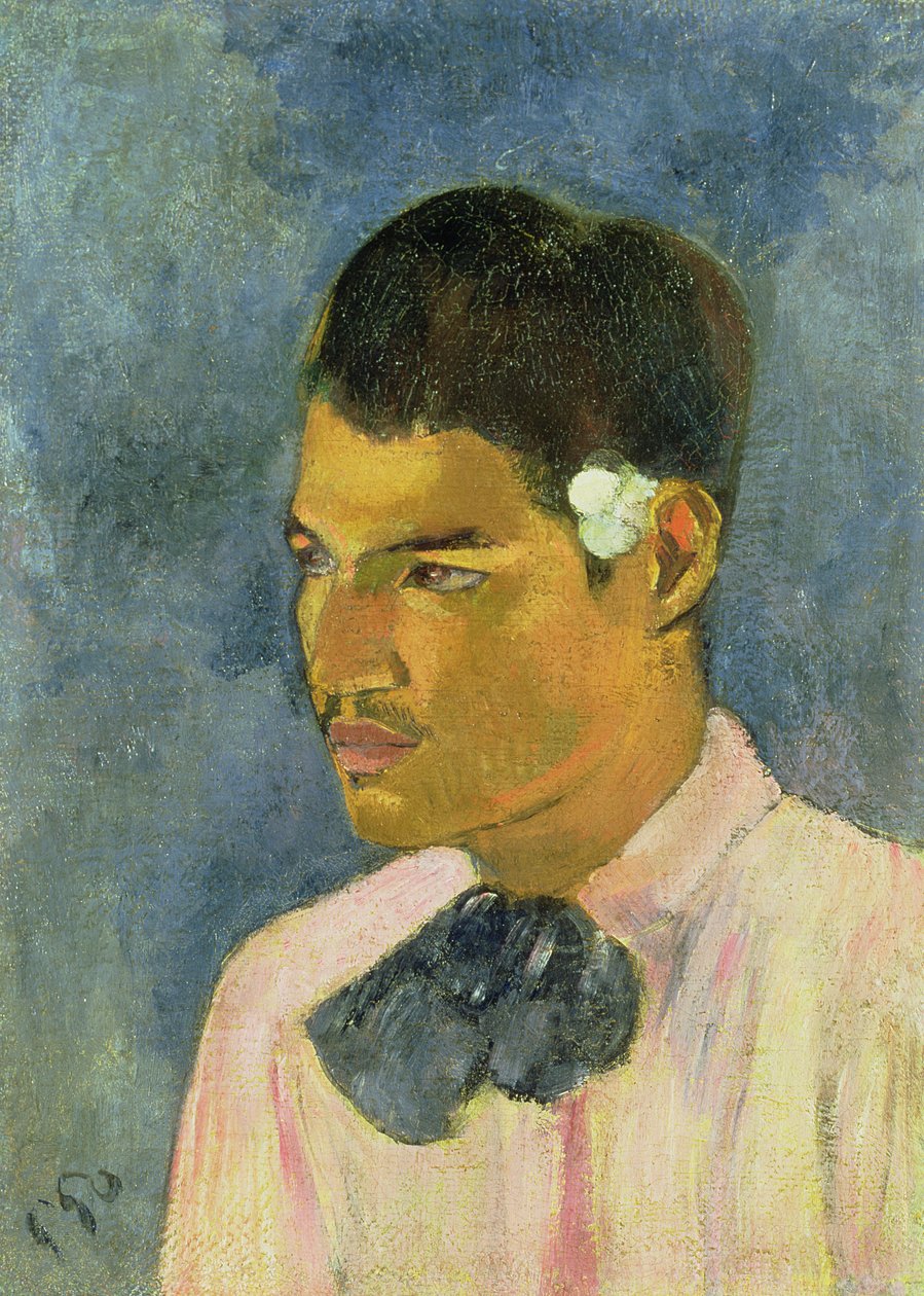 Ung mann med en blomst bak øret, 1891 av Paul Gauguin
